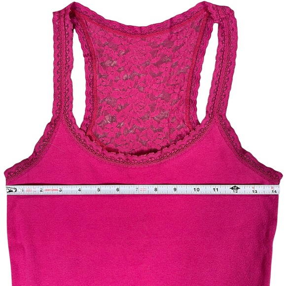 4/$32 Hollister large hot pink tank w/ lace Mossimo large black spaghetti strap - Picture 7 of 16